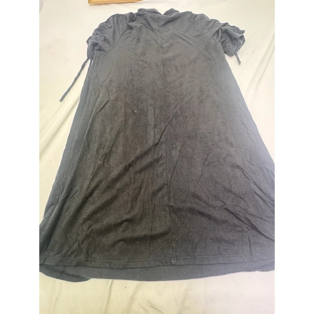 T Shirt Dress Women Cutout Black Ribbon Lace Up Slve Knee Length Western Size S‎